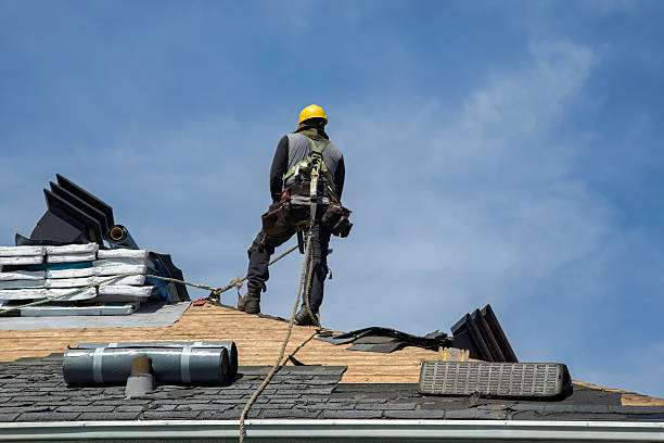 Professional Roofing technician working in London, CA